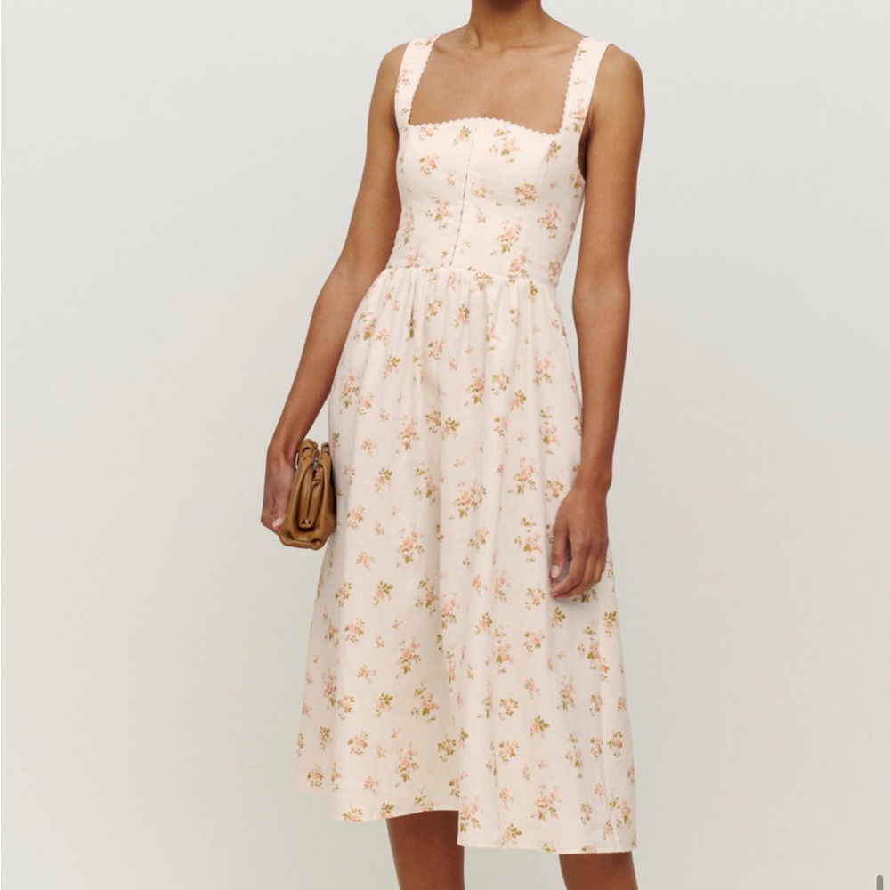 Linen floral dress